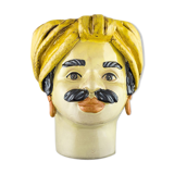 Medium-yellow male head vase