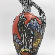 Enamelled ceramic vase Fat Lava, signed Pugi, numbered, circa 1950/1960