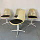 4 La Fonda fiberglass steel dining Chairs by Eames for Herman Miller