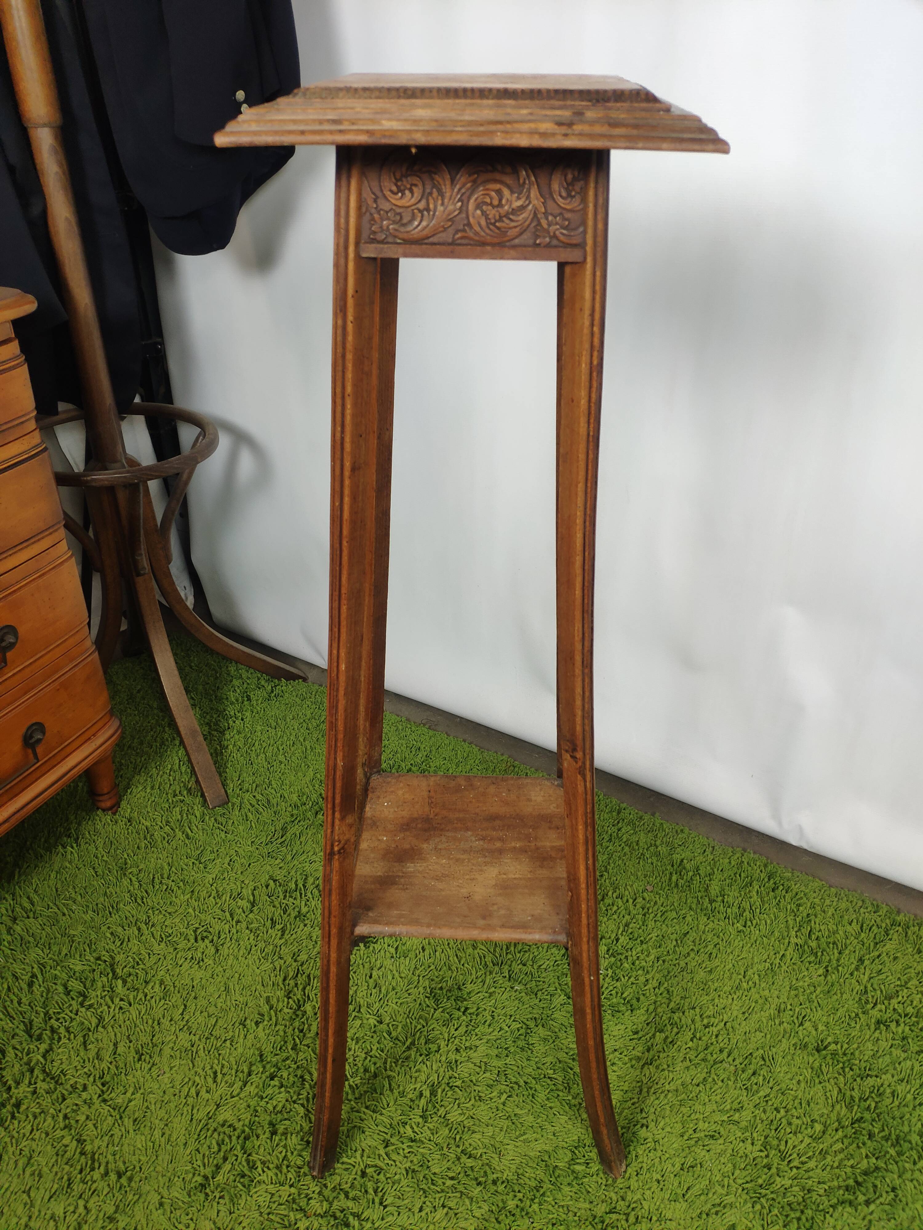 Colonne Sellette Indochinoise En Bois De Palissandre Sculpt