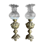 Pair of lamps bronze 1900 baroque