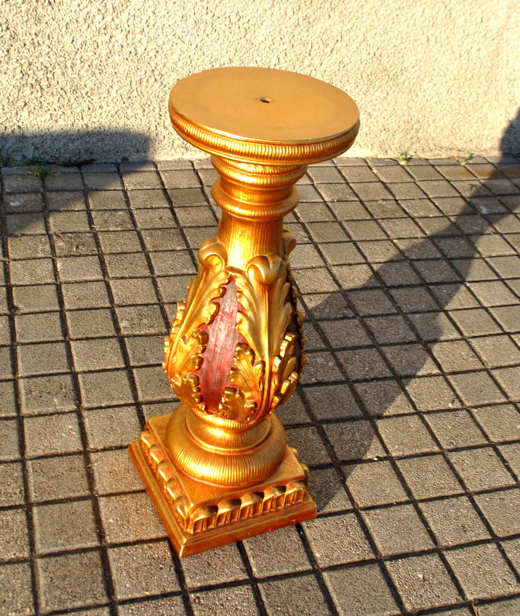 Decorative plaster column - gold lamp base - Creation JP France