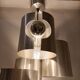Chandelier with 7 lights in brushed aluminum, Italy 1970 Vintage