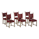 Danois Milieu du Siècle Moderne, Ensemble de 6 Chaises de Salle à Manger en Chêne, Henning Kjærnulf, Années 1960