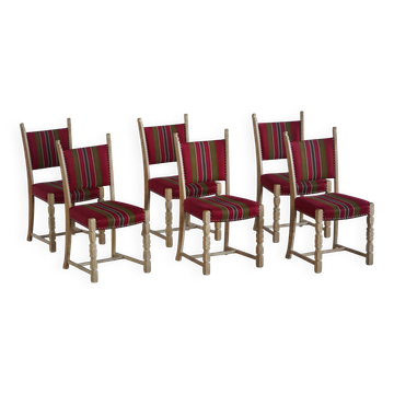 Danish Mid-Century Modern, Set of 6 Oak Dining Chairs, Henning Kjærnulf, 1960s