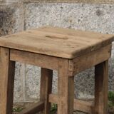 Vintage workshop stool in solid wood – sandblasted