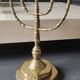5-branched Jewish menorah/candlestick. Dedicated to mourning. In gilded bronze.
