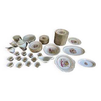 Service of 82 pieces in Sologne porcelain