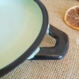 Plat a oeufs vert acier émaillé vintage