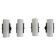 Set of four wall lights in white plexiglass and perforated black metal.