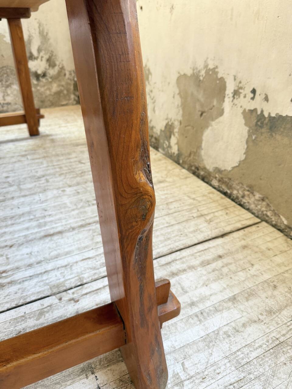 Aranjou farmhouse table in blond elm, 1950s