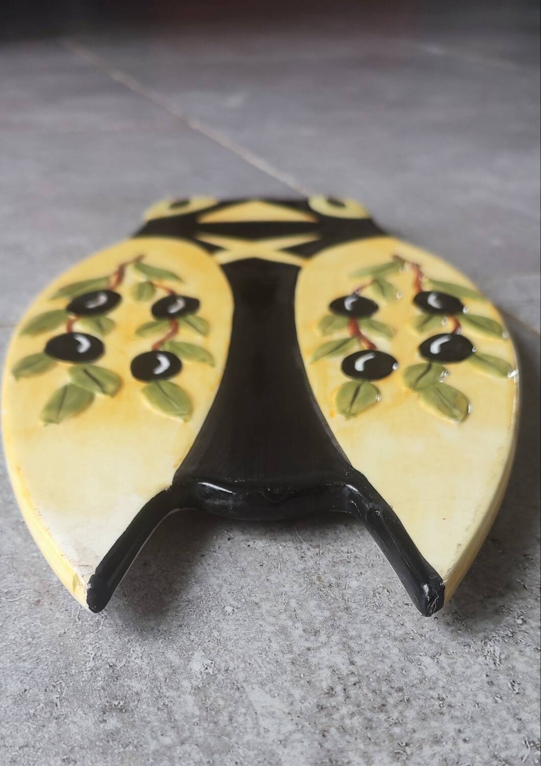 Ceramic cicada dish signed NEM