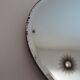 Beveled wall mirror, oval, on wood, with chain Art Deco years 30 40