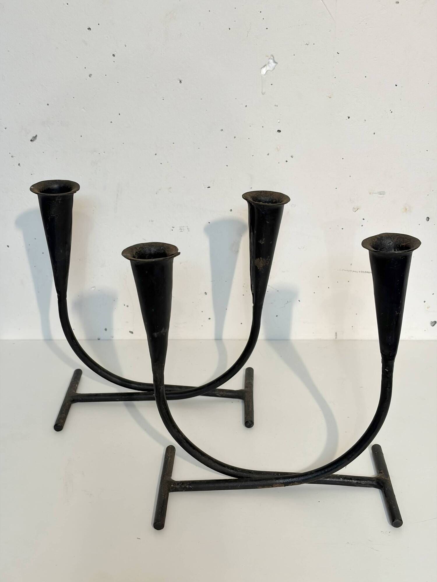Pair of candlesticks, Folk art, 1950