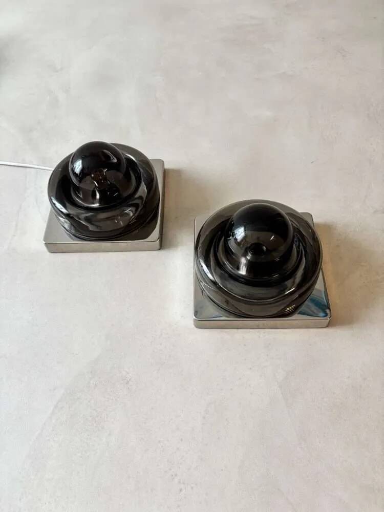 Cosack wall sconces in tinted glass from the 1970s.