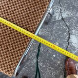 Pair of vintage velvet patterned chairs/steel from the 70s.