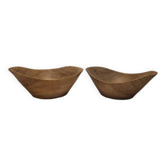 Raw wood salad bowl