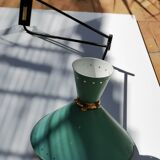Large Diabolo Wall Lamp René Mathieu for Lunel water green color