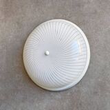 Vintage space age ceiling lamp, plastic striped shade