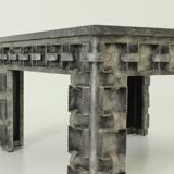 Brutalist coffee table with marble top, Spain, 1960s