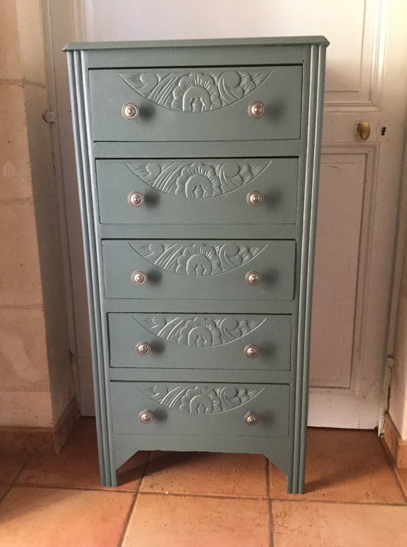 Art Deco blue dresser