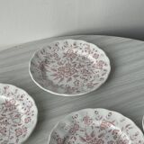 Assiettes à dessert ancienne joli motif floral rose