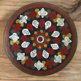 Old copper plate, hand painted, origin Pakistan