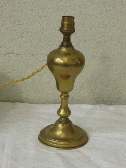 Table lamp base brass brass, ancient, shade plant