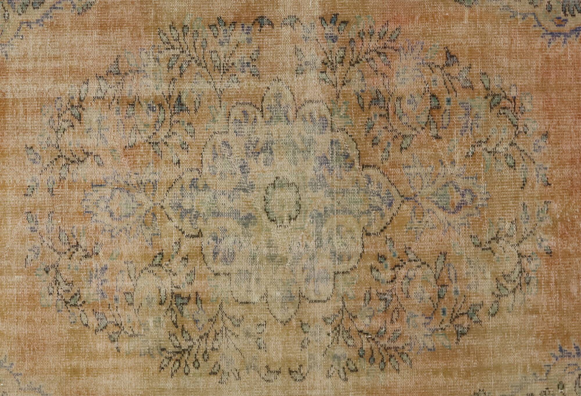 Turkish Anatolian Handmade Vintage Rug 278 cm x 182 cm