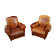 Pair of club chair in beautiful patina leather