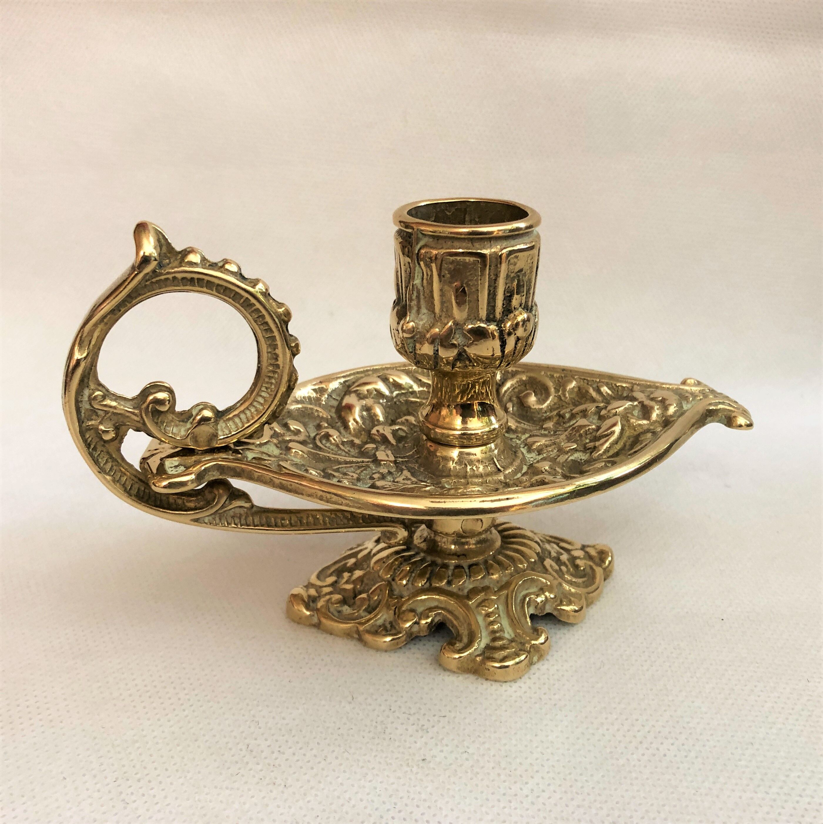 Golden brass candle holder Napoleon III style