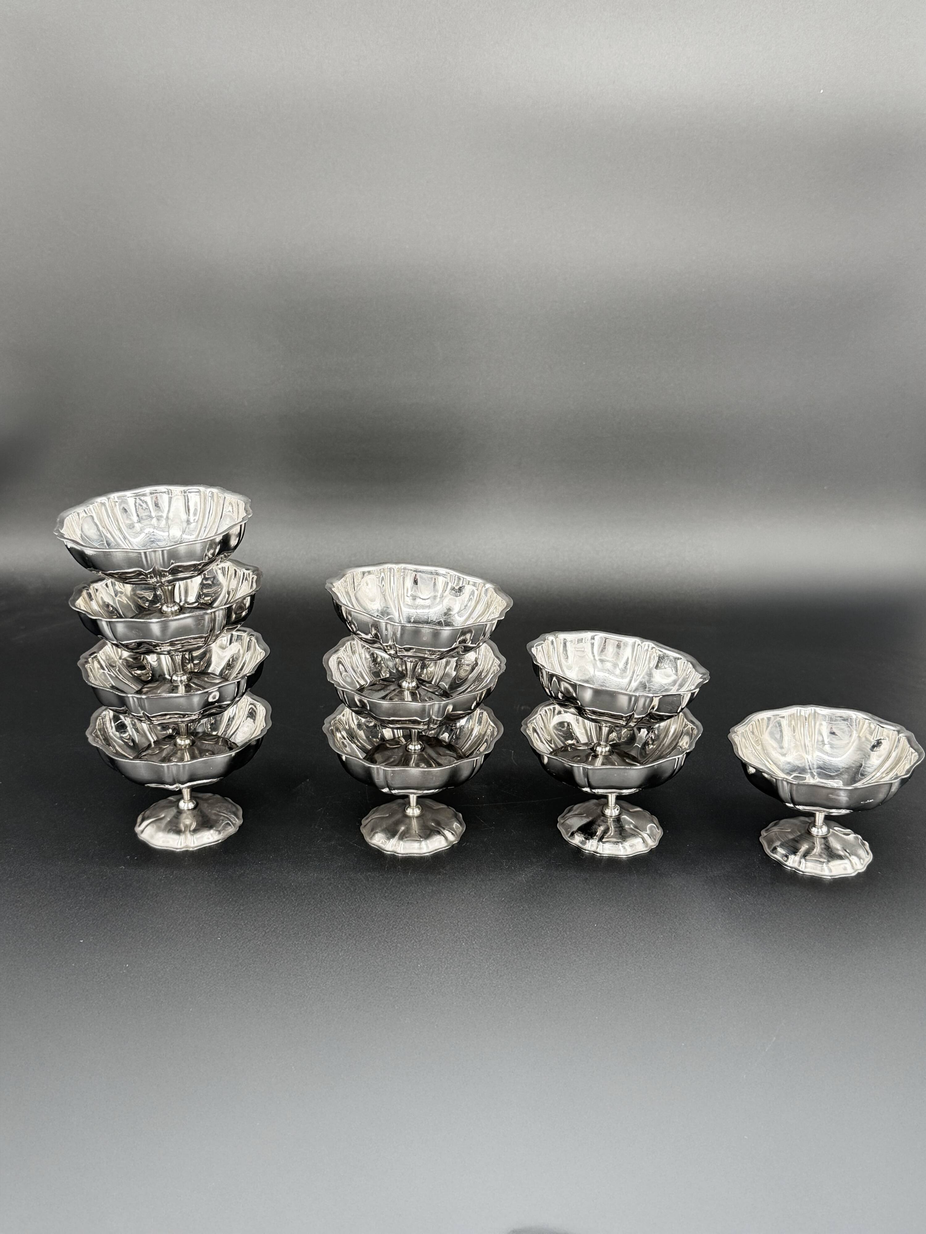 10 stainless steel dessert bowls