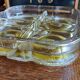 Dish with presentation compartments Walther kristallglass yellow