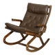 1960s Norwegian design rocking chair in teak, reference PAOLO.
