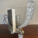Kaiser wall lights in ice glass and brass, Germany 1960s