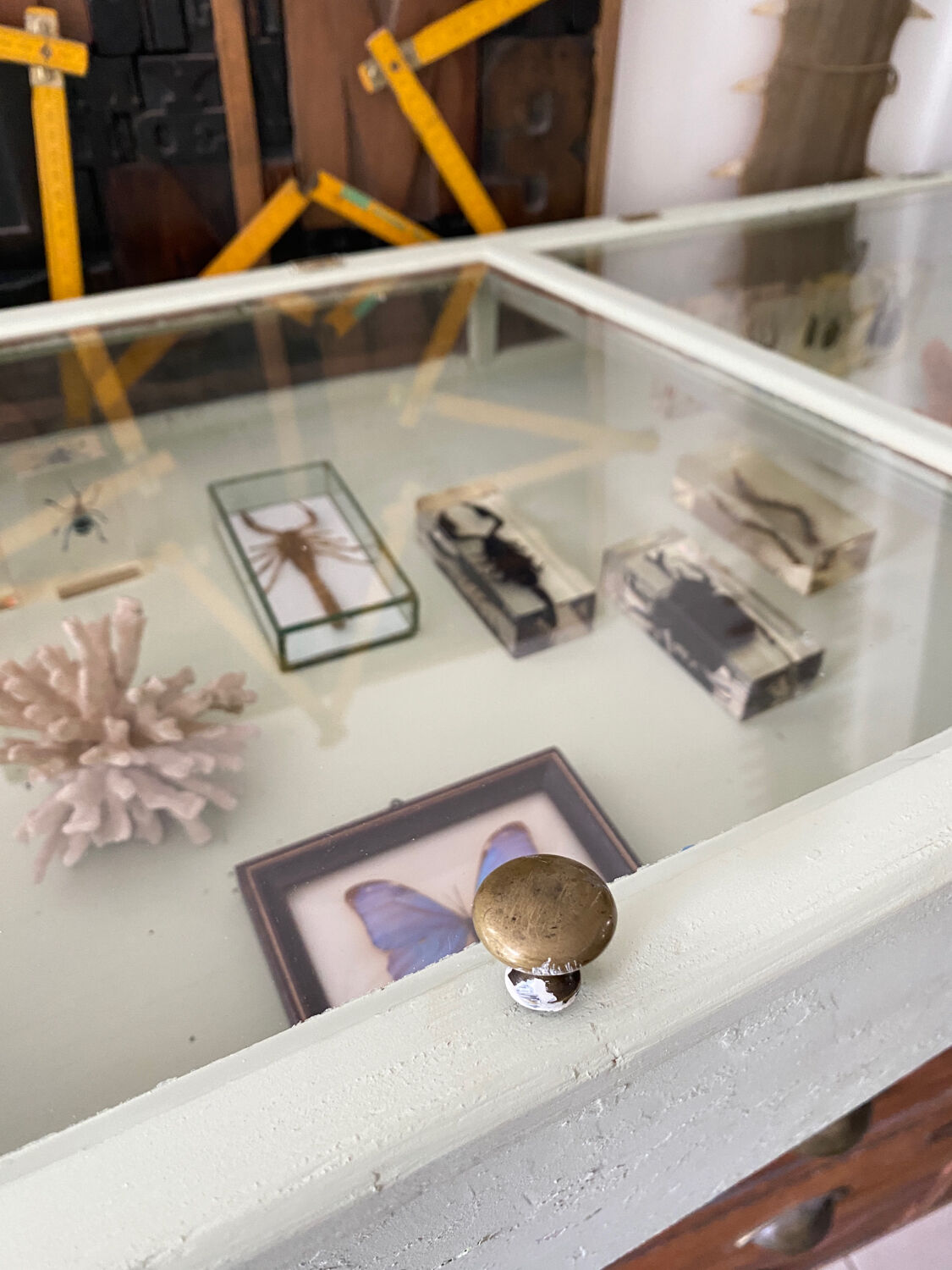 Display case with double glass