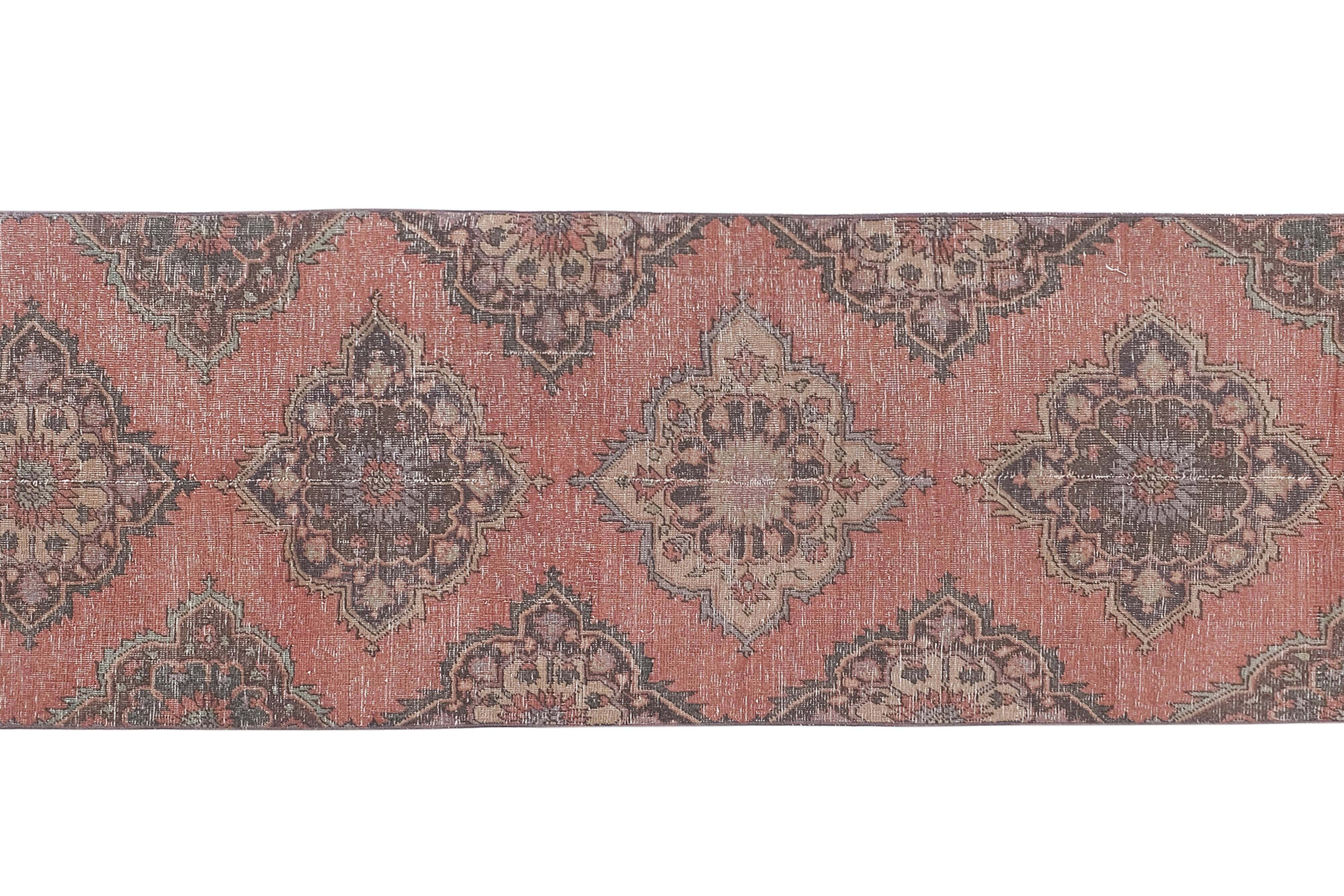 Vintage Turkish rug from Oushak, hand-woven 96x364 cm