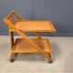 Vintage Italian foldable wooden serving cart, 1980s