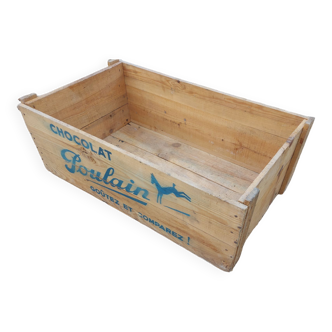 Poulain chocolate advertising wooden box