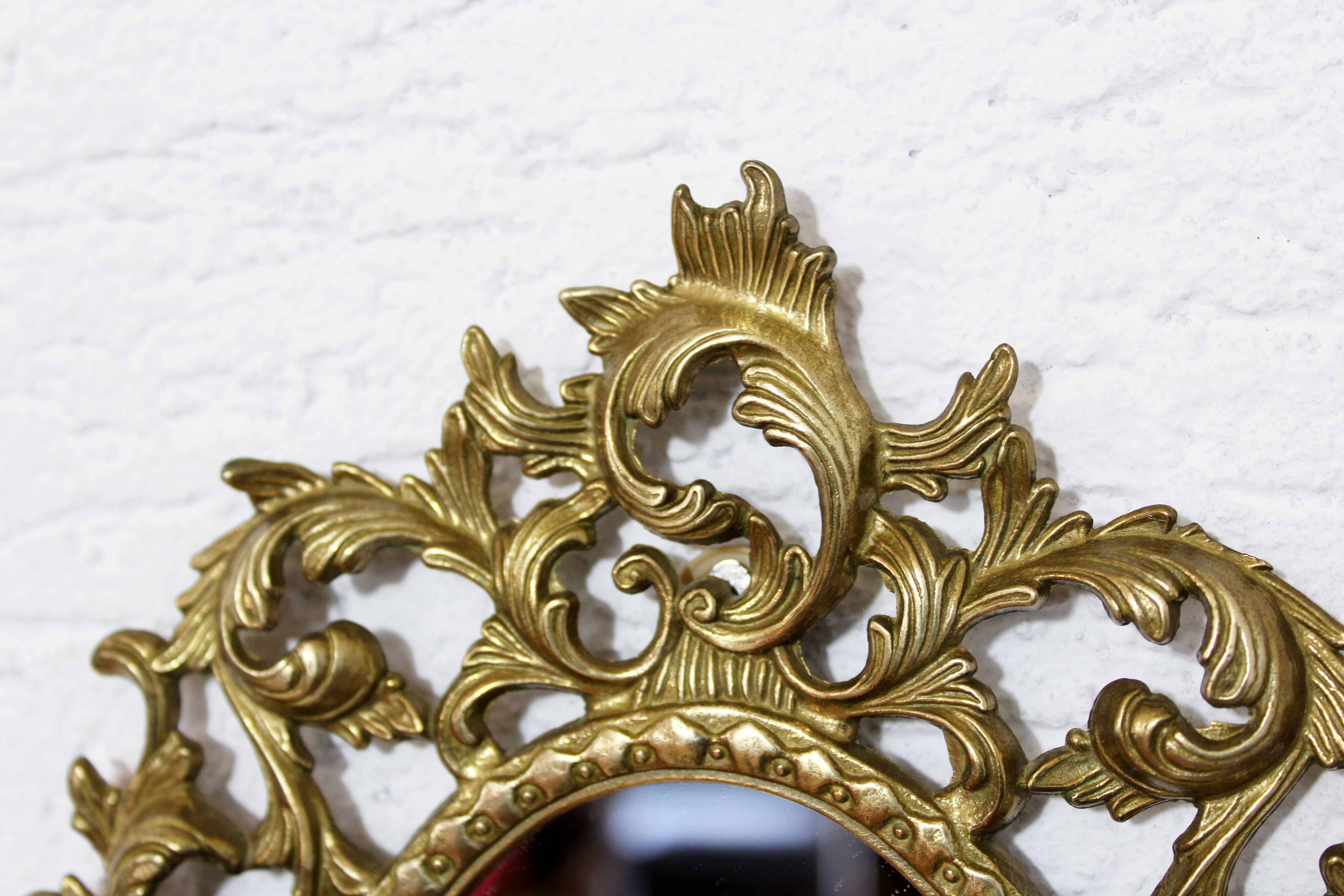Miroir en laiton avec bougeoir