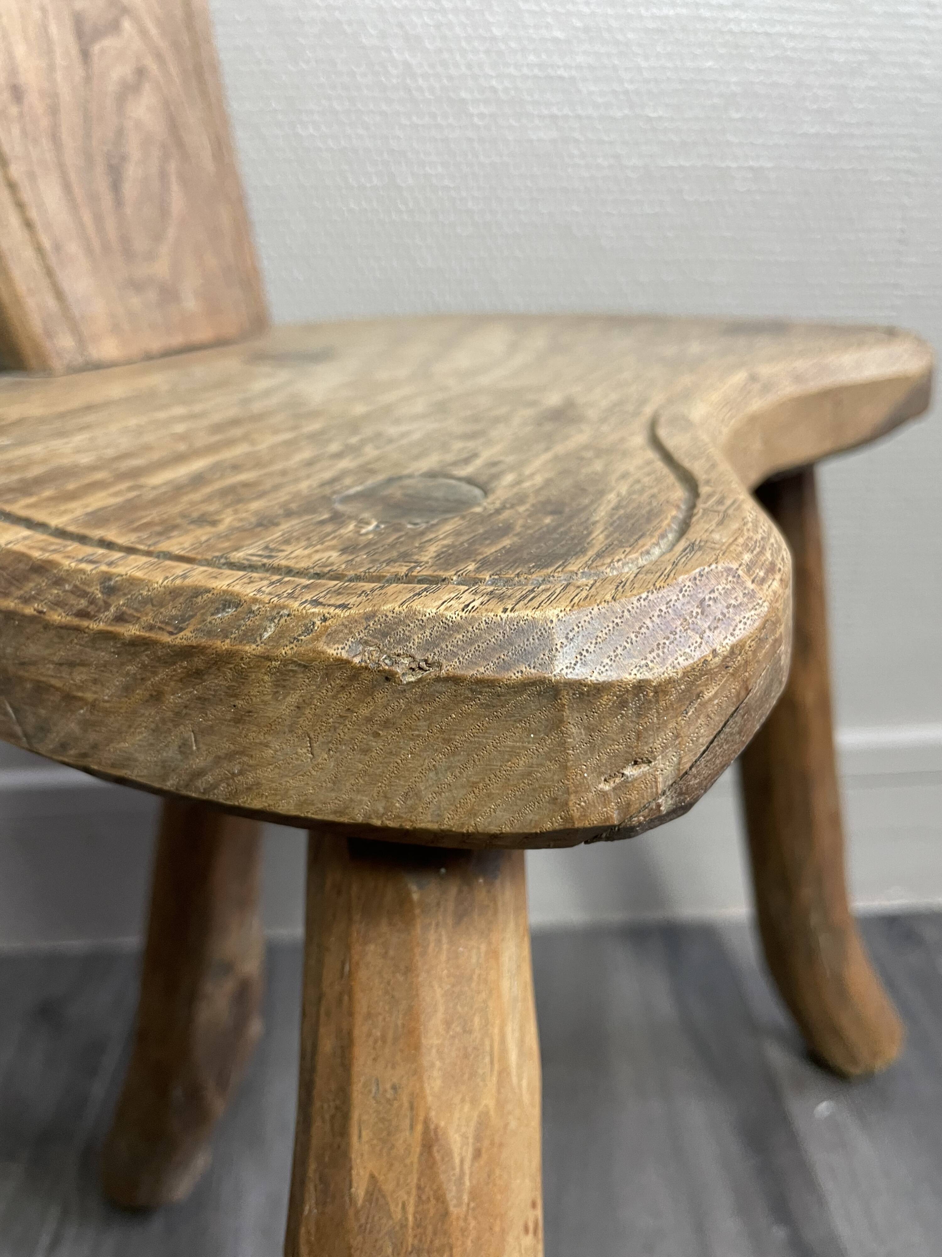 Pair of solid wood farmhouse stools