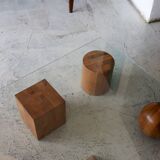 Metaforma coffee table in wood and glass top