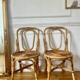 Pair of vintage Italian rattan chairs