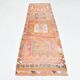 Tapis couloir kilim vintage , Orange, rose et beige boho pastel, 98x332 Cm