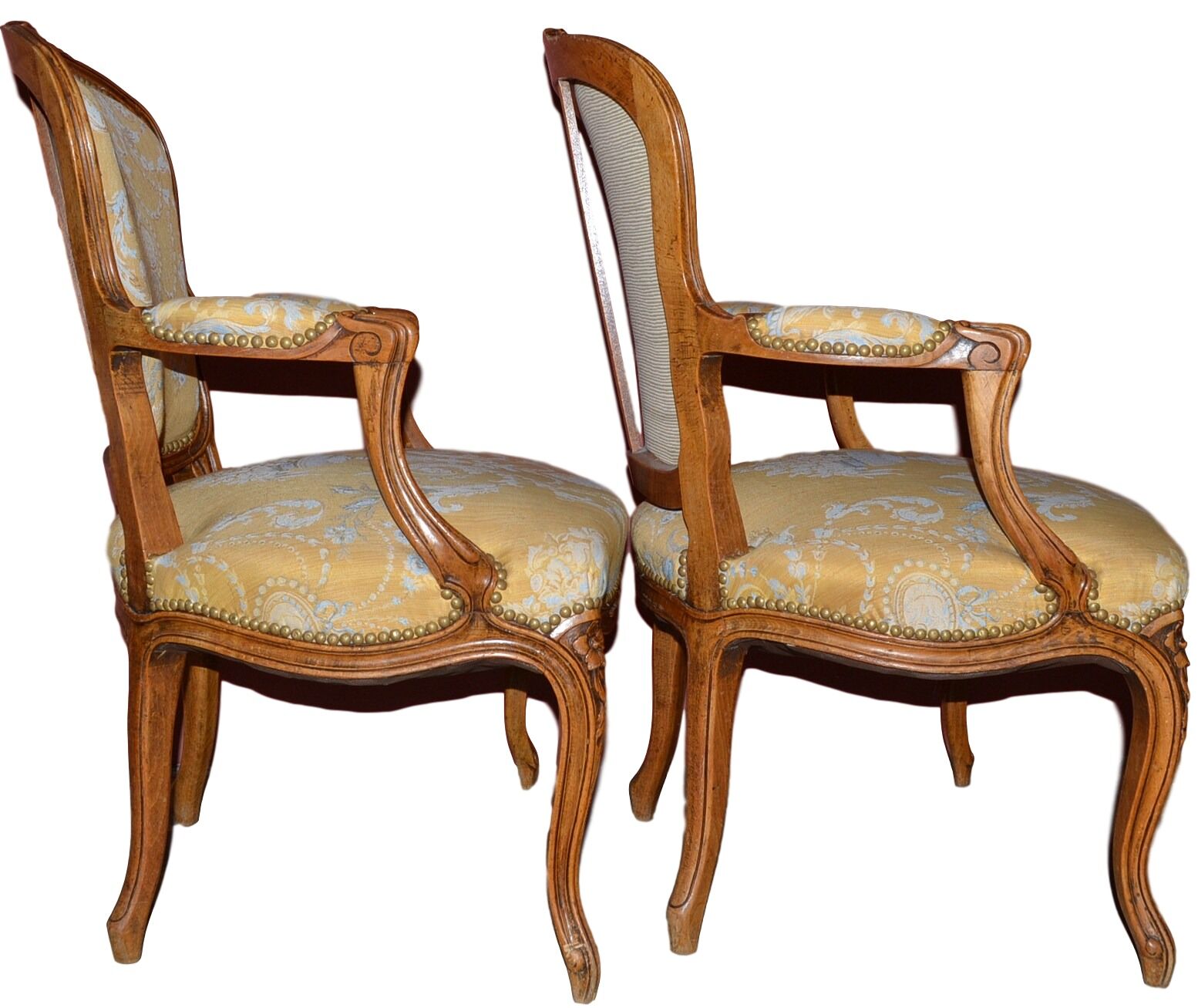 Louis XV style armchairs, around 1890