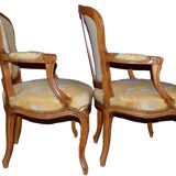 Louis XV style armchairs, around 1890