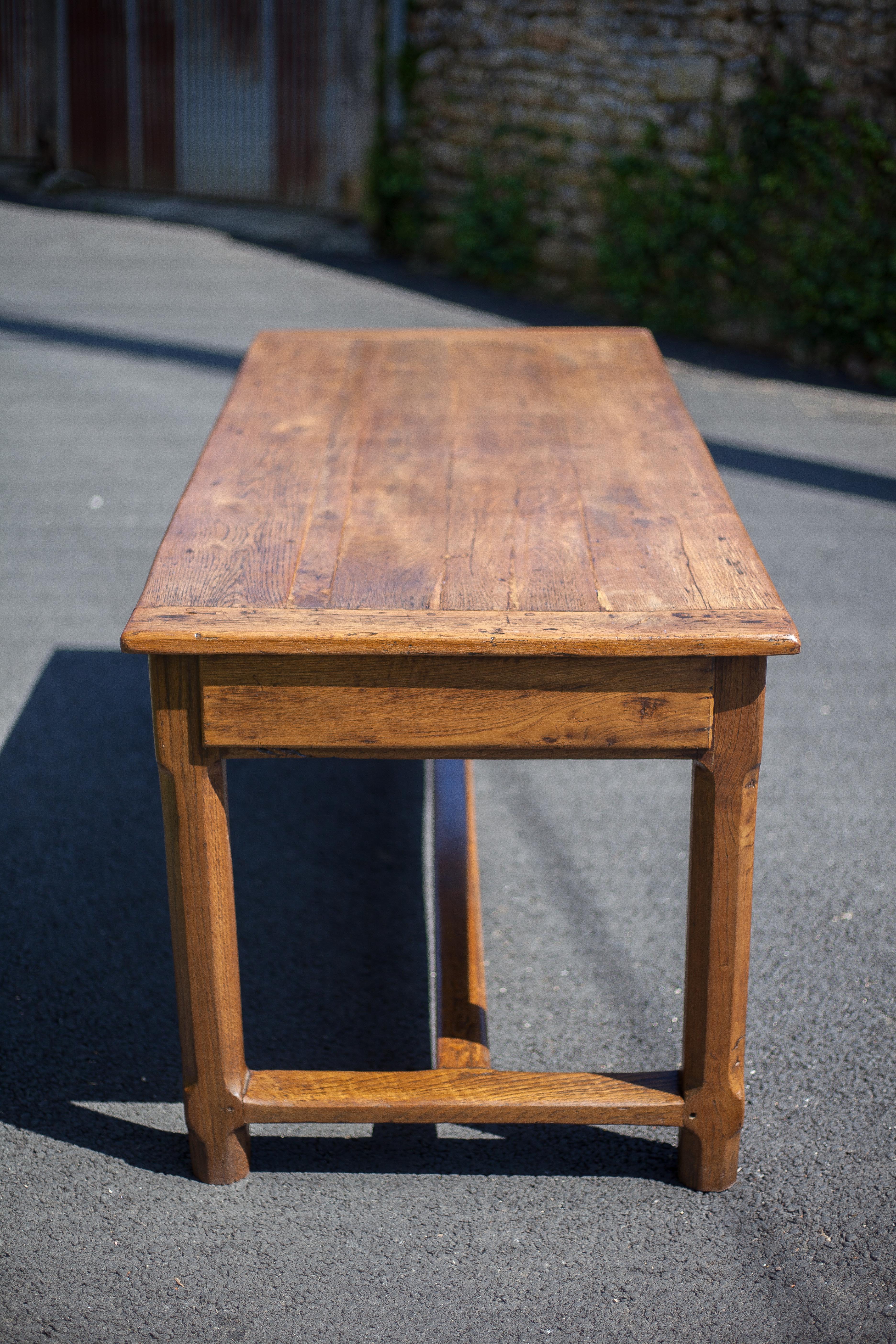 Wood farmhouse table, antique wood table, dining table, table with drawer, kitchen, countryside