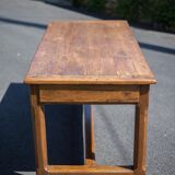 Wood farmhouse table, antique wood table, dining table, table with drawer, kitchen, countryside