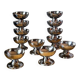Set of 12 ice cream bowls, in stainless steel 1970