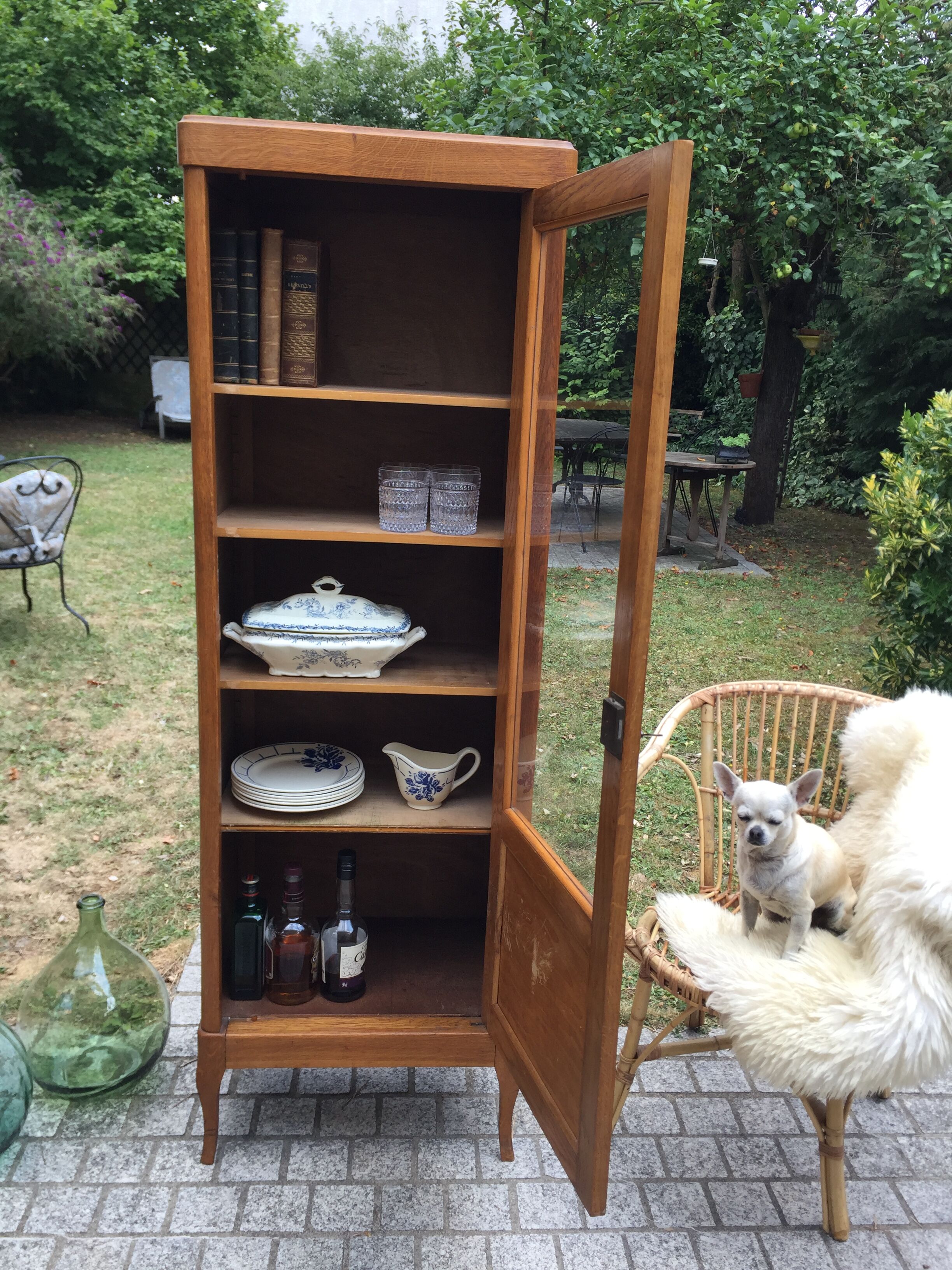 Cabinet with showcase vintage 1960 hosier